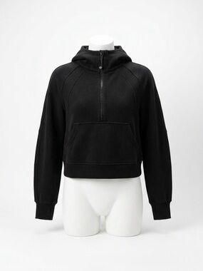 Lululemon Scuba Oversized Cropped Black Half-Zip Hoodie Size Small